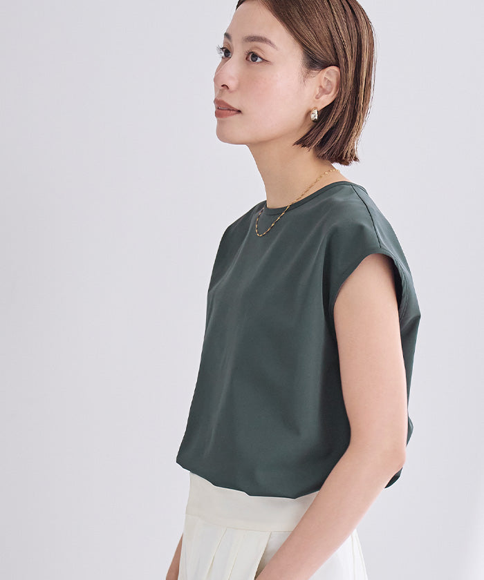 ユアーズ ur's 撥水フレンチスリーブトップス (ブラック) ブラック