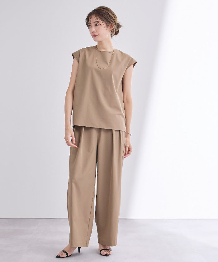 ユアーズ ur's 撥水フレンチスリーブトップス (ブラック) ブラック