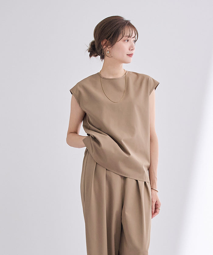 ユアーズ ur's 撥水フレンチスリーブトップス (ブラック) ブラック