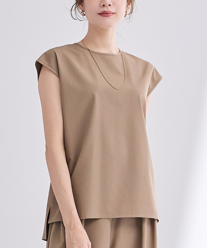 ユアーズ ur's 撥水フレンチスリーブトップス (ブラック) ブラック