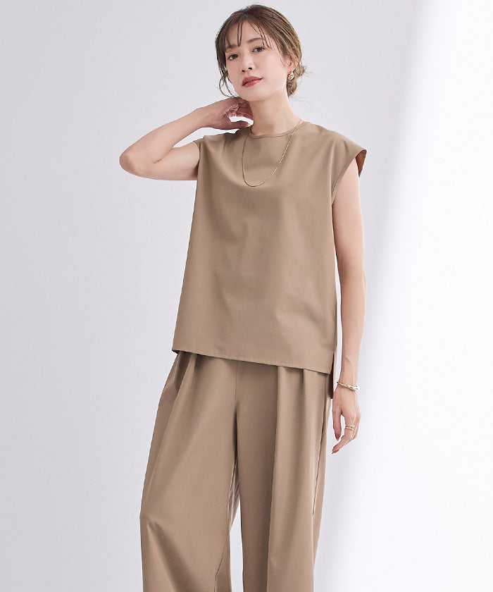 ユアーズ ur's 撥水フレンチスリーブトップス (ブラック) ブラック