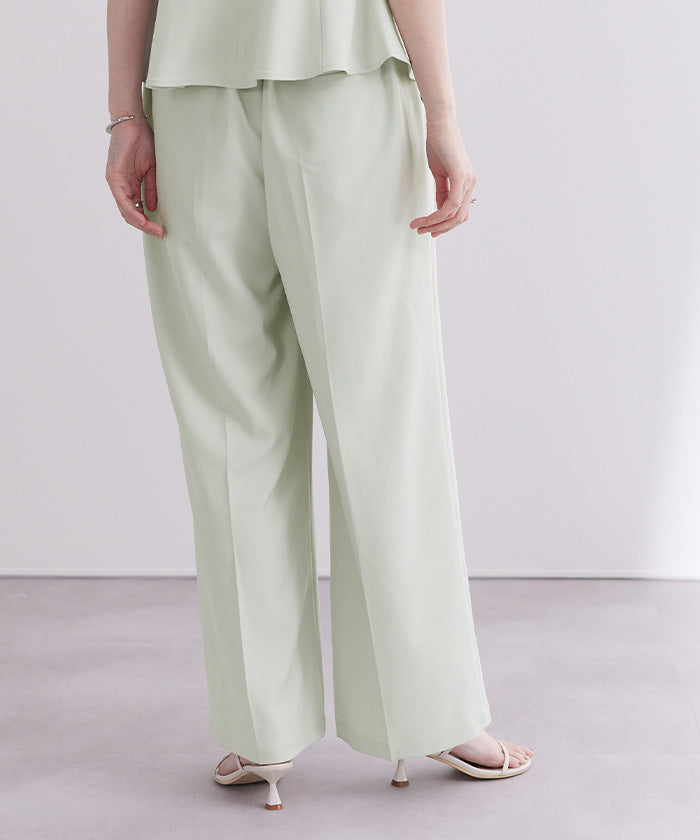 ユアーズ ur's 美シルエットリラックスワイドパンツ (ホワイト) ホワイト