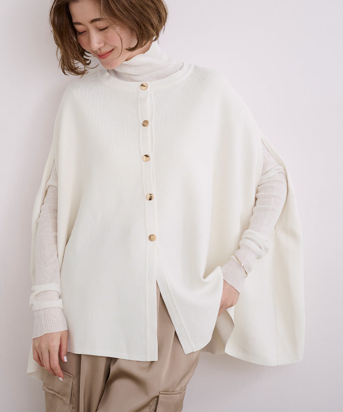 ユアーズ ur's ウールブレンドハイネックリブニット (ベージュ) ベージュ