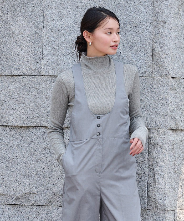 ユアーズ ur's ウールブレンドハイネックリブニット (ベージュ) ベージュ