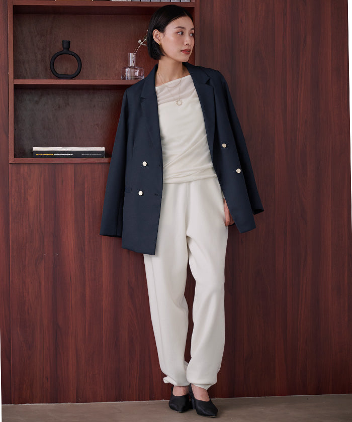 ユアーズ ur's 2wayボートネックベロアトップス (モカ) モカ