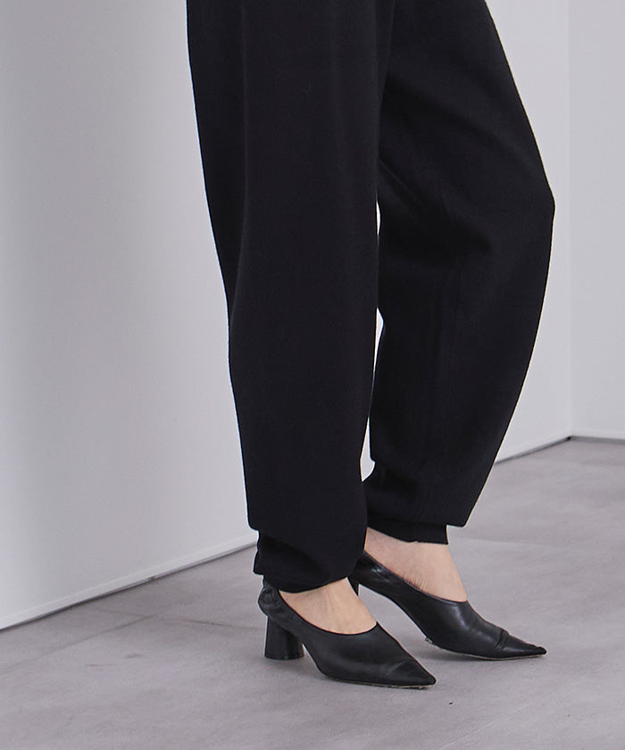 ユアーズ ur's スウェットライクニットジョガーパンツ (ブラック) ブラック