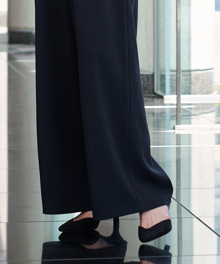 ユアーズ ur's 楽きちんとみえ/着痩せワイドパンツ (モカ) モカ