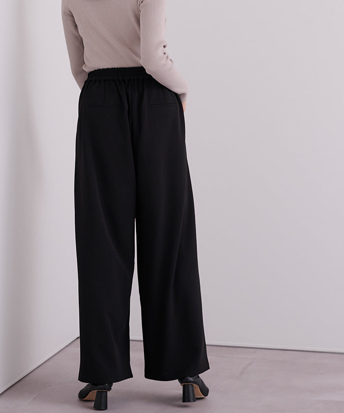 ユアーズ ur's 楽きちんとみえ/着痩せワイドパンツ (モカ) モカ