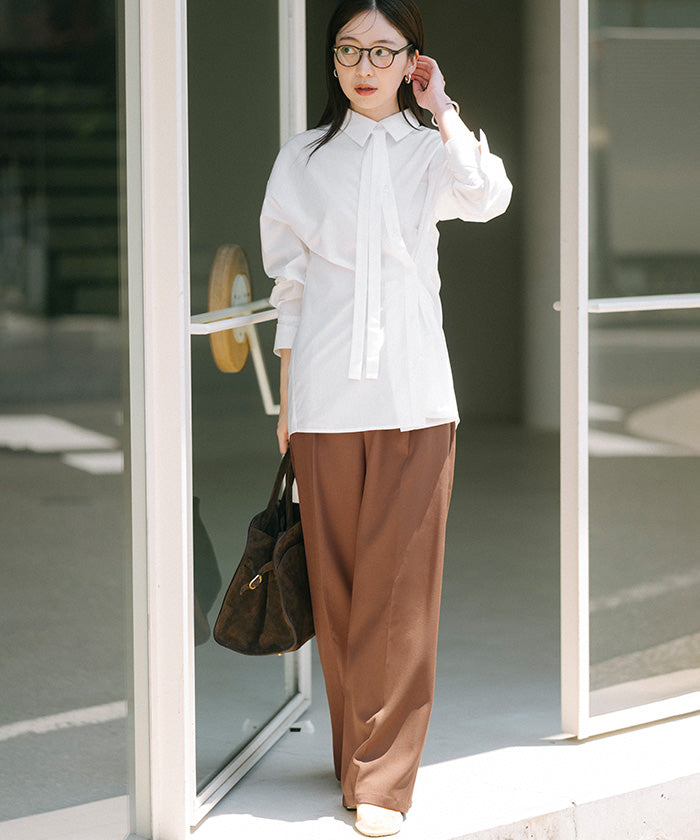 ユアーズ ur's マルチwayボウタイ/カシュクールシャツ (ベージュ) ベージュ