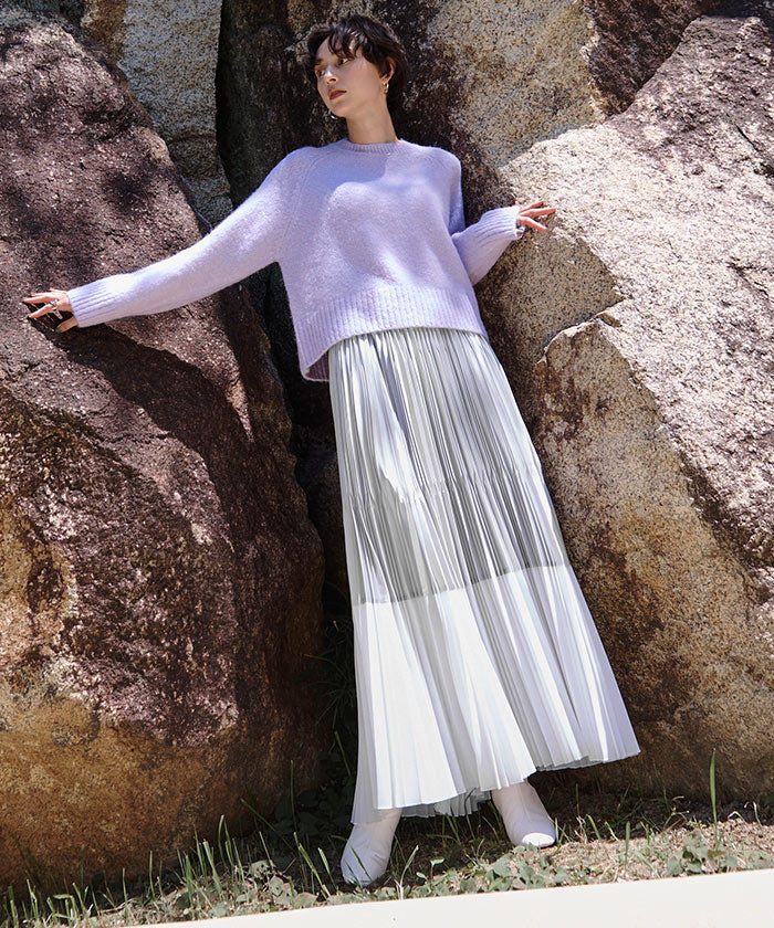 ur's ur's sheer deformed pleated skirt