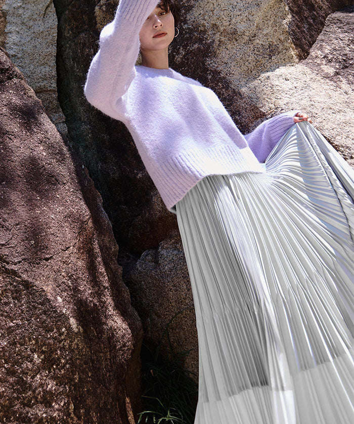 ur's ur's sheer deformed pleated skirt
