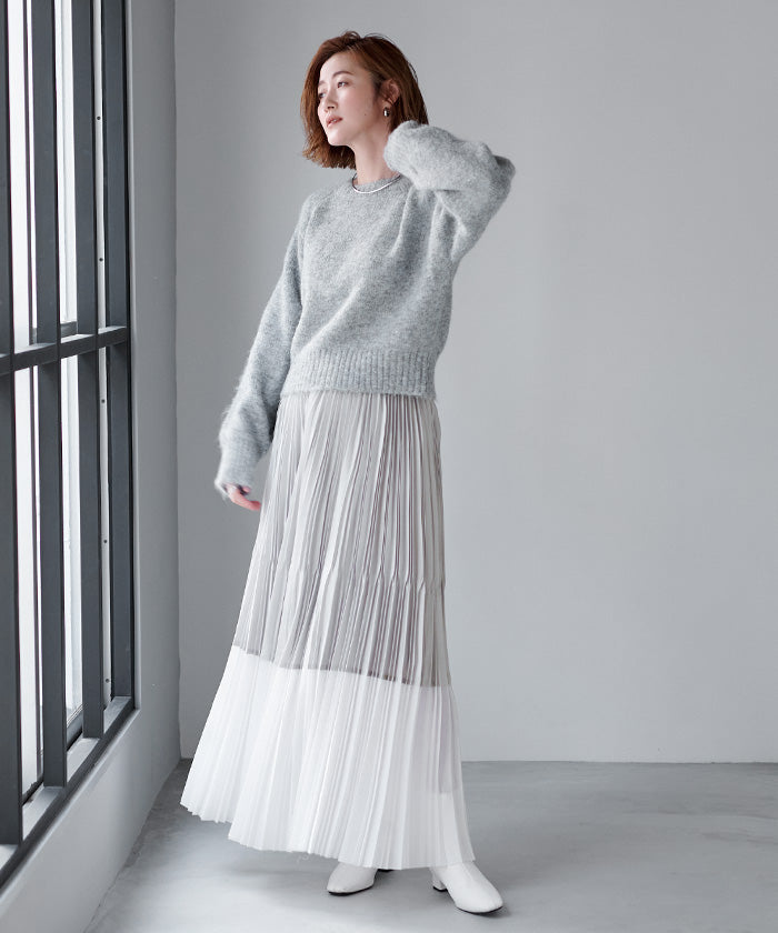 ur's ur's sheer deformed pleated skirt