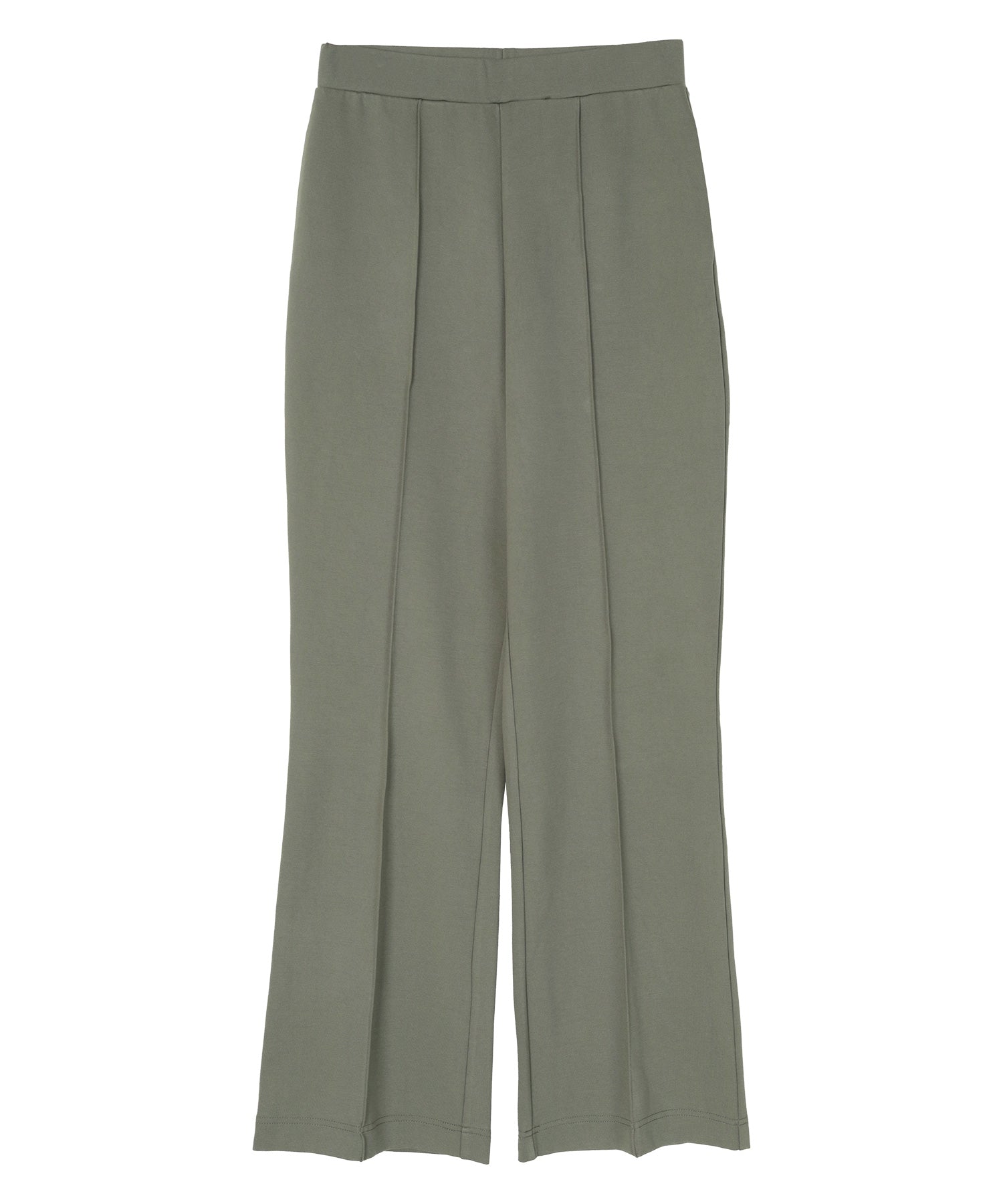 ユアーズ ur's センターピンタックフレアパンツ (カーキ) カーキ