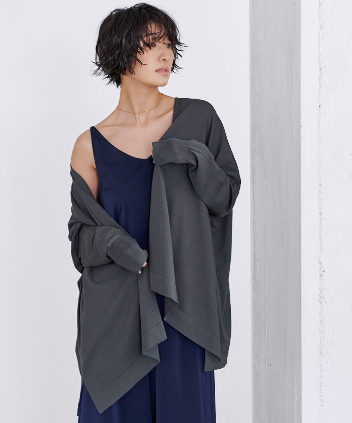 ユアーズ ur's UVケアイレギュラーヘムニットカーディガン (ホワイト) ホワイト