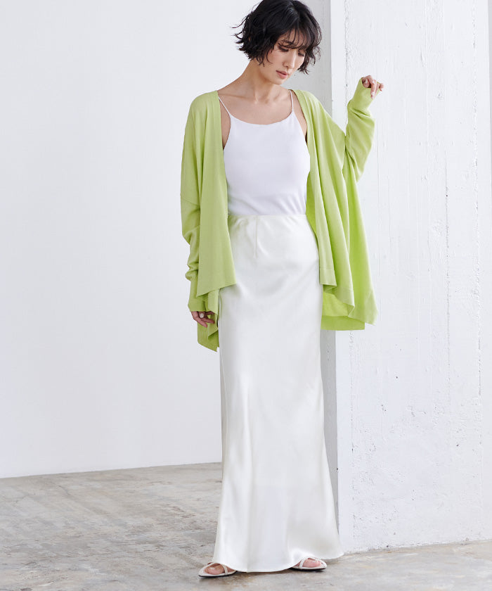 ユアーズ ur's UVケアイレギュラーヘムニットカーディガン (ホワイト) ホワイト