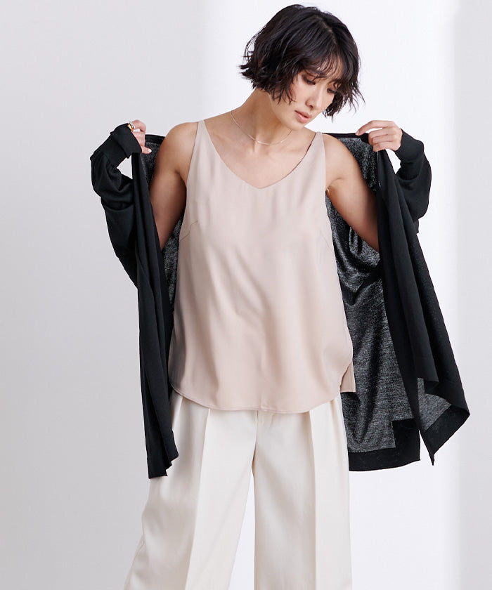 ユアーズ ur's UVケアイレギュラーヘムニットカーディガン (ホワイト) ホワイト