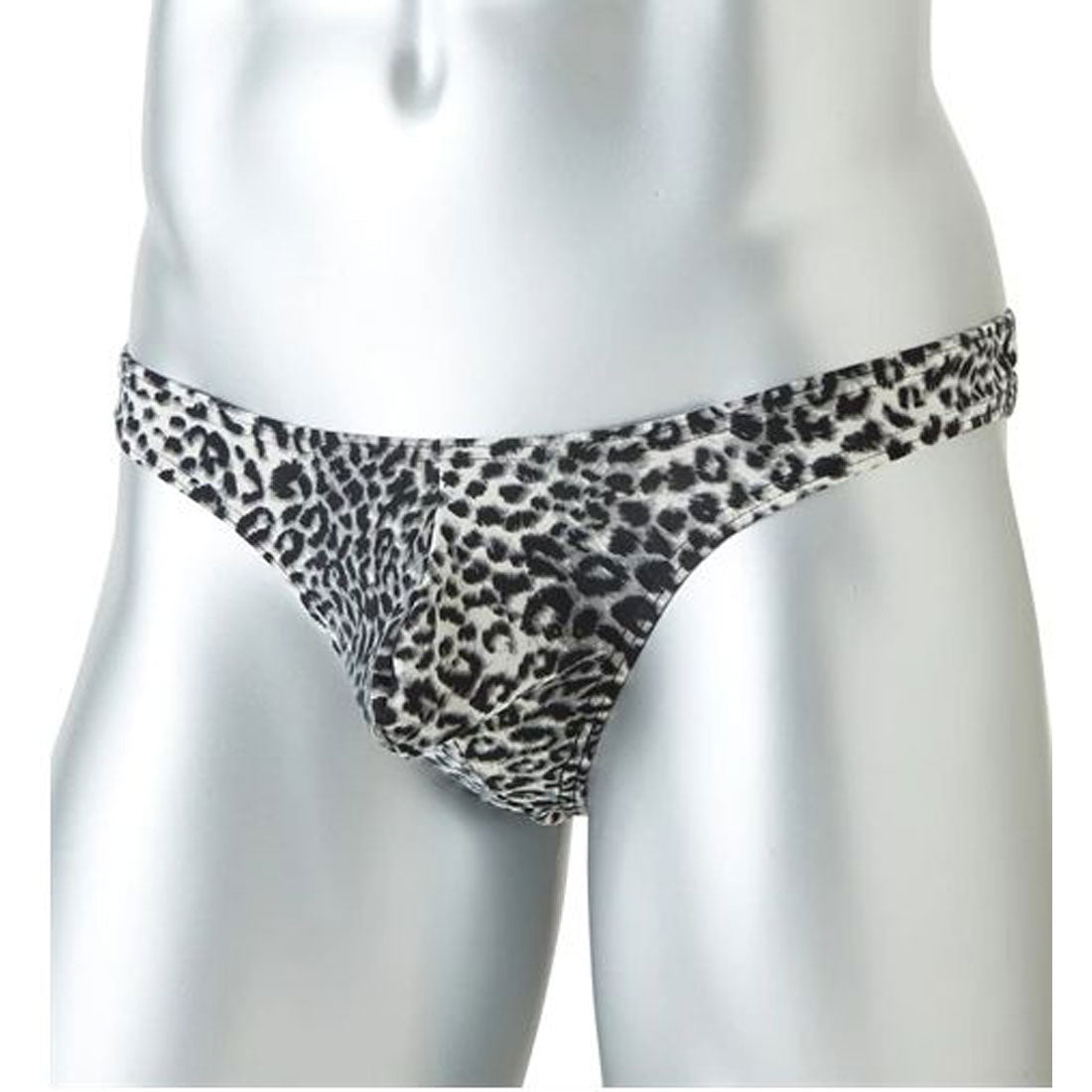 バニラ Vanilla メンズストレッチヒョウ柄Tバック【返品不可商品】 (黒系ライトブラウン) 黒系ライトブラウン