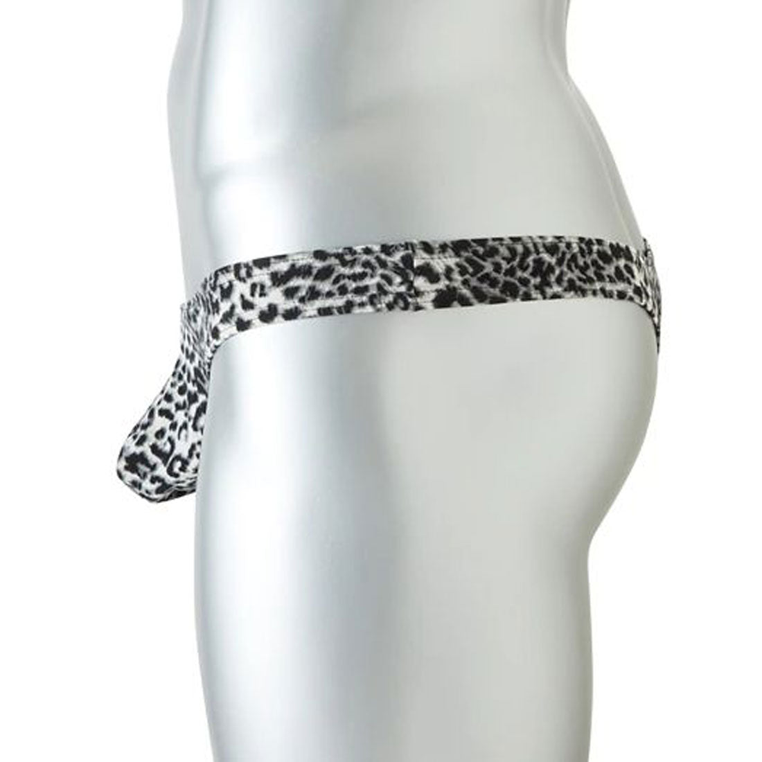 バニラ Vanilla メンズストレッチヒョウ柄Tバック【返品不可商品】 (黒系ライトブラウン) 黒系ライトブラウン