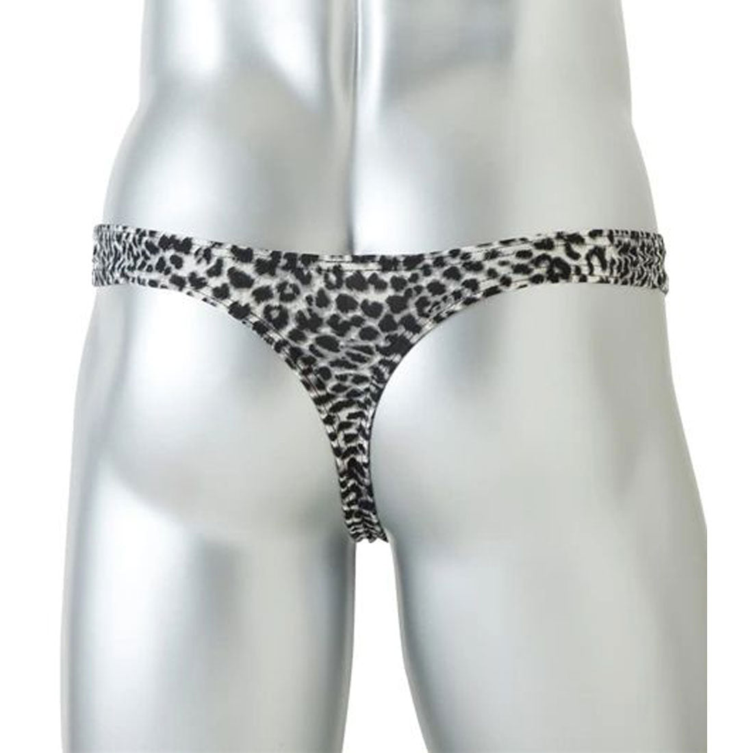 バニラ Vanilla メンズストレッチヒョウ柄Tバック【返品不可商品】 (黒系ライトブラウン) 黒系ライトブラウン