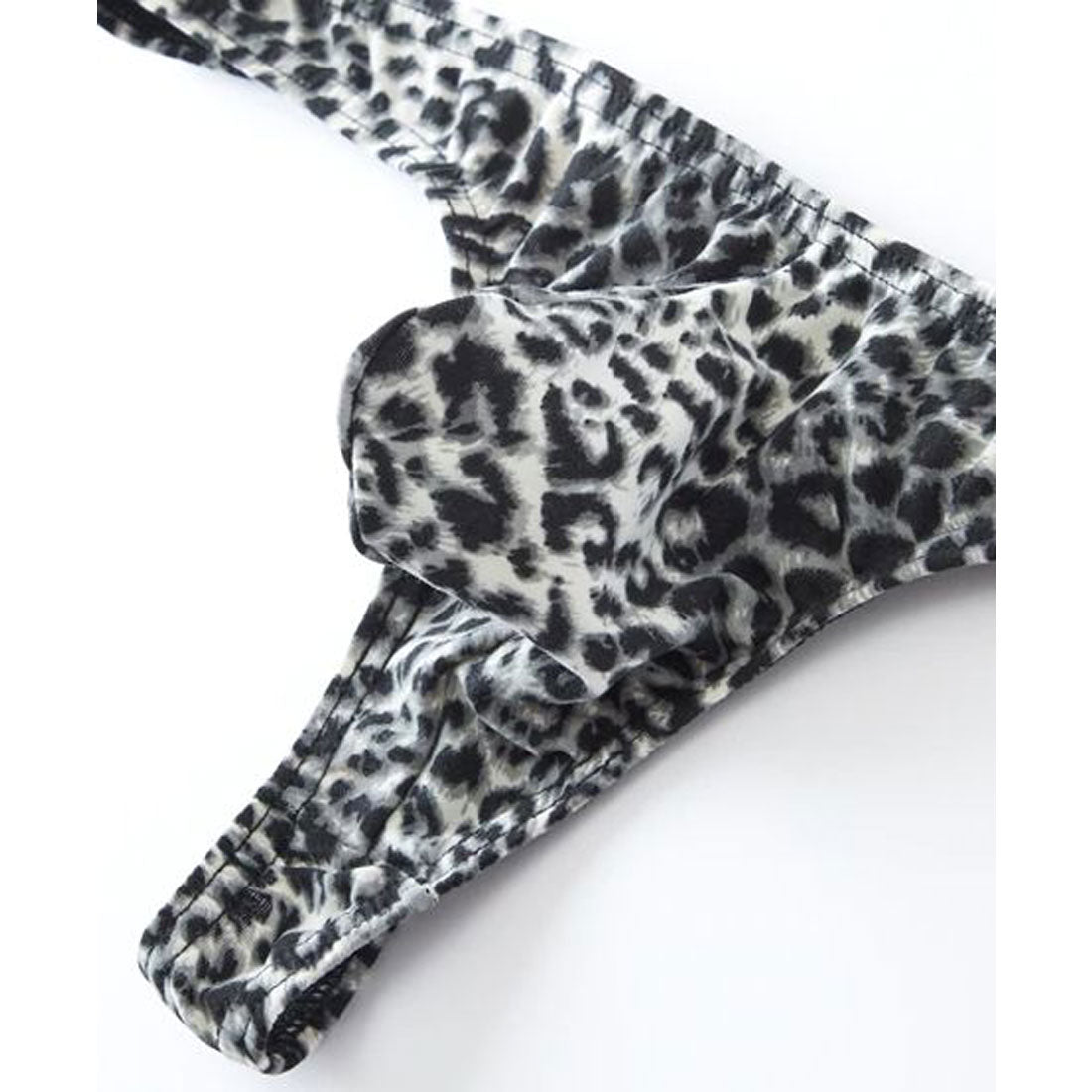 バニラ Vanilla メンズストレッチヒョウ柄Tバック【返品不可商品】 (黒系ライトブラウン) 黒系ライトブラウン