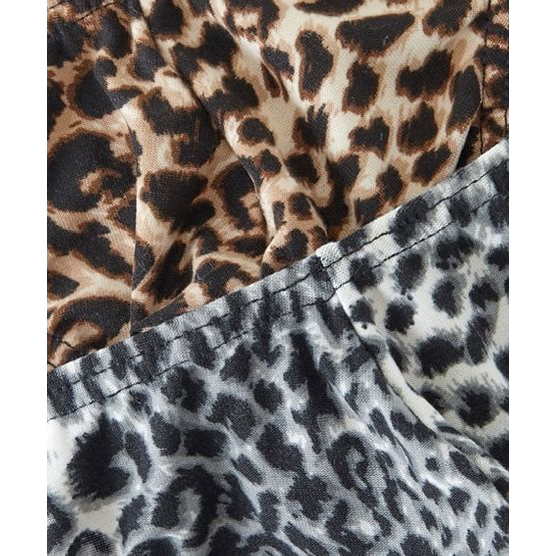 バニラ Vanilla メンズストレッチヒョウ柄Tバック【返品不可商品】 (黒系ライトブラウン) 黒系ライトブラウン