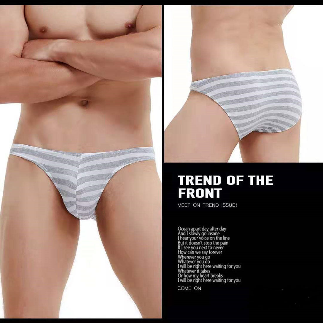 バニラ Vanilla メンズセクシーボーダー柄ビキニブリーフ【返品不可商品】