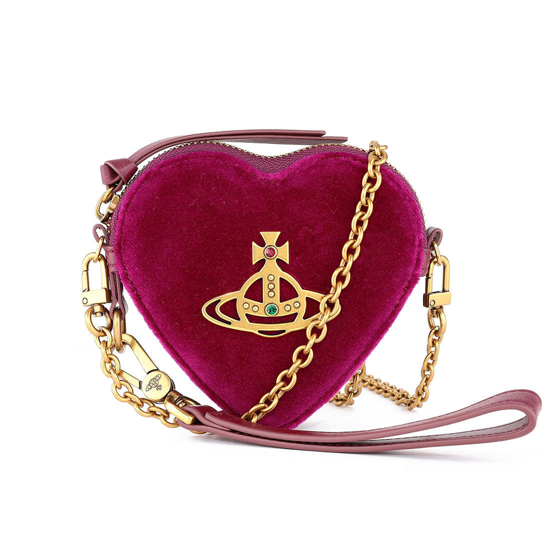 ヴィヴィアン ウエストウッド Vivienne Westwood ポーチ ベルベット HEART WRISTLET 5D010003W W00ZL J408 PURPLE