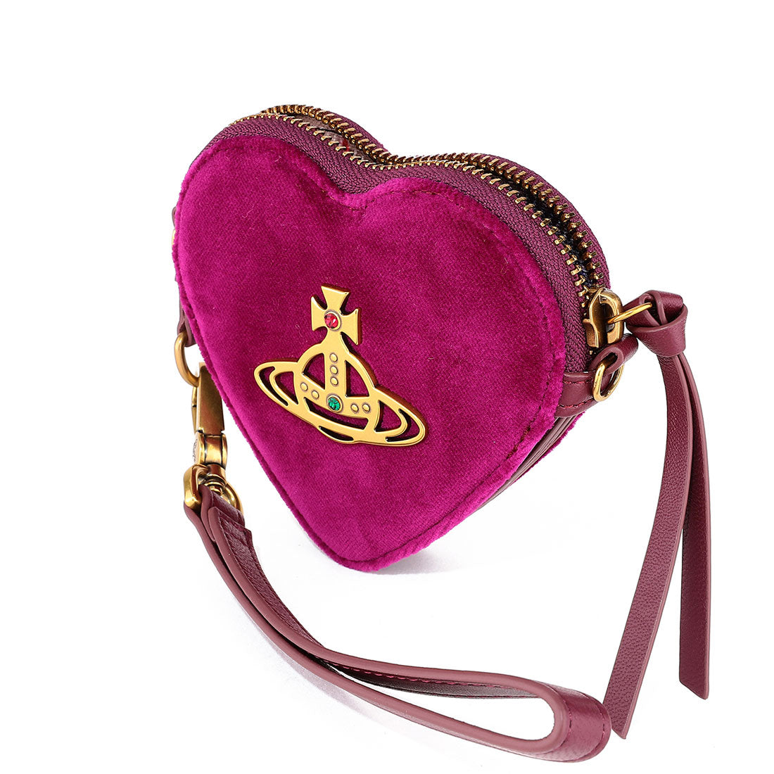 ヴィヴィアン ウエストウッド Vivienne Westwood ポーチ ベルベット HEART WRISTLET 5D010003W W00ZL J408 PURPLE