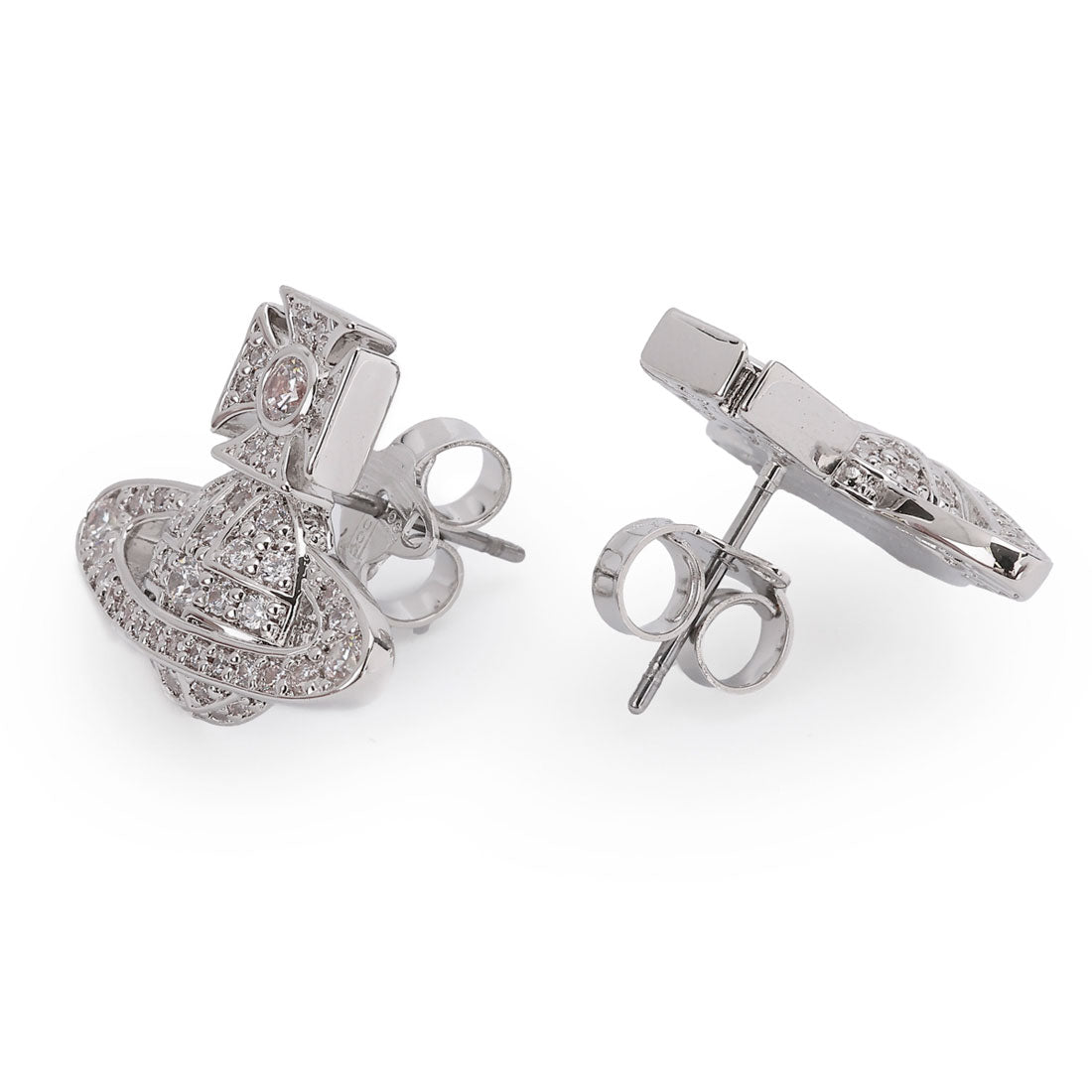 ヴィヴィアン ウエストウッド Vivienne Westwood ピアス カルメラ バスレリーフ EARRINGS 6201033A 02P102 SM PLATINUM/WHITE CZ (プラチナ/ホワイトキュービックジルコニア) プラチナ/ホワイトキュービックジルコニア