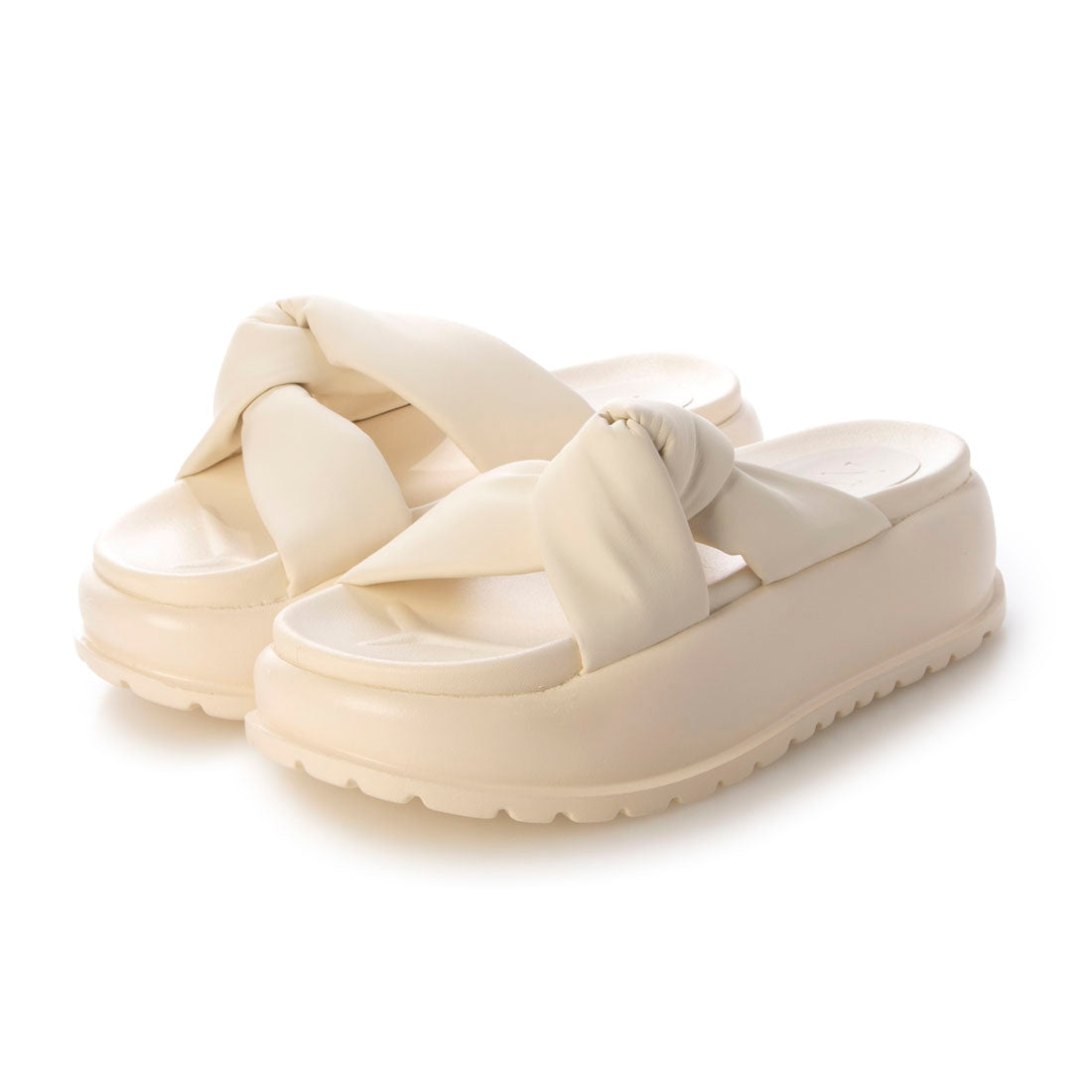 【2025年春夏新作】ヴィヴィアン VIVIAN 厚底サイドクロスデザインサンダル (アイボリー) アイボリー