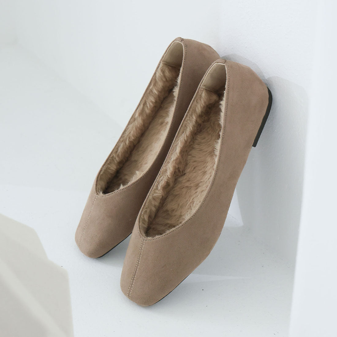 ヴィヴィアン VIVIAN もふぽかファーインナーフラットシューズ (グレージュスエード) グレージュスエード