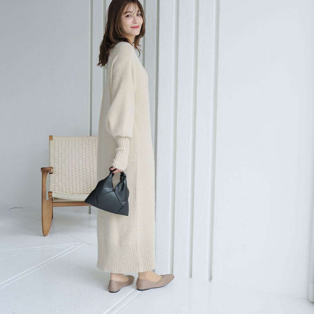 ヴィヴィアン VIVIAN もふぽかファーインナーフラットシューズ (グレージュスエード) グレージュスエード