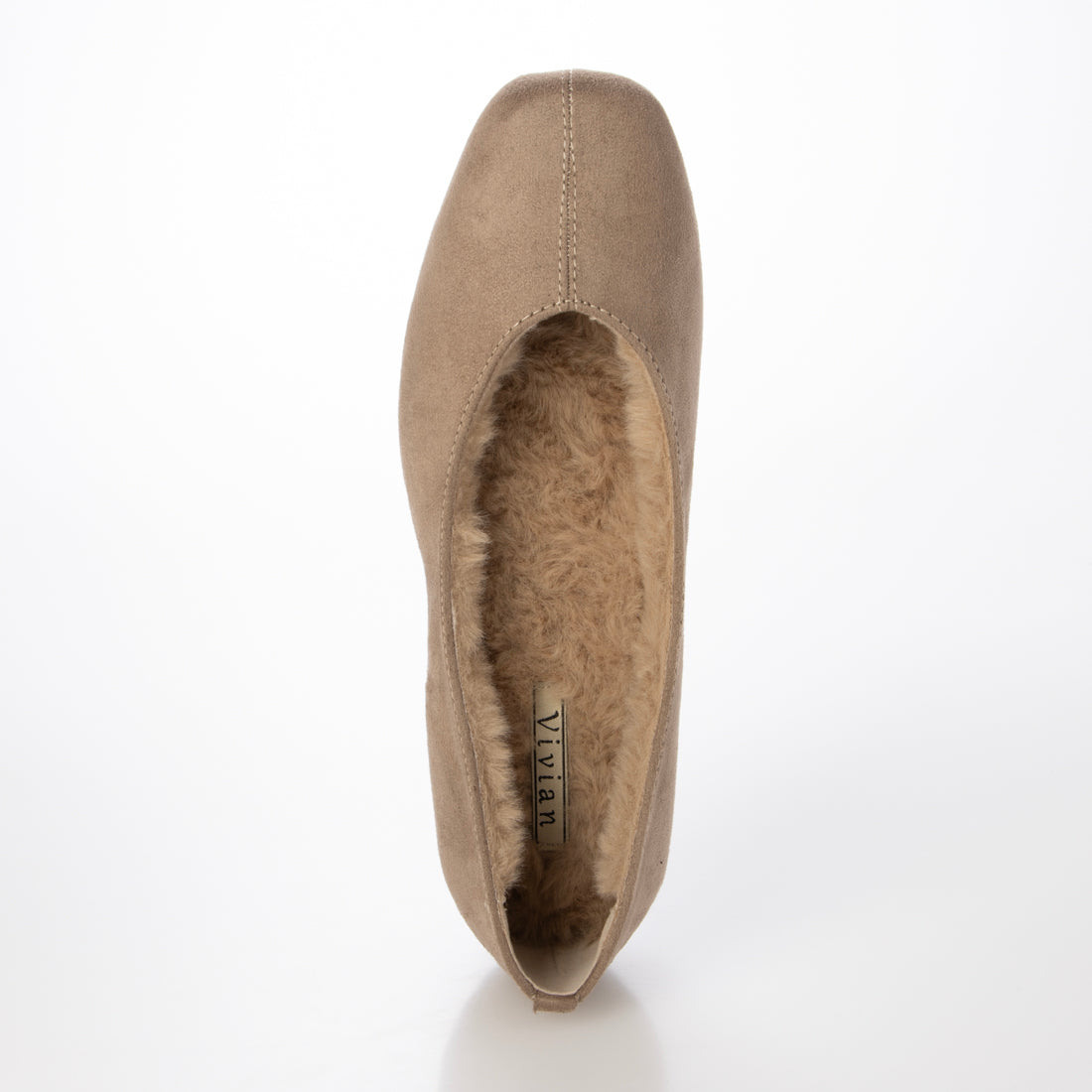 ヴィヴィアン VIVIAN もふぽかファーインナーフラットシューズ (グレージュスエード) グレージュスエード