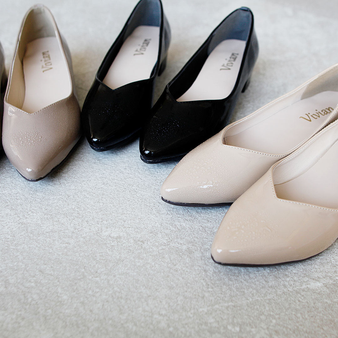 ヴィヴィアン VIVIAN ポインテッドトゥVカットレインパンプス