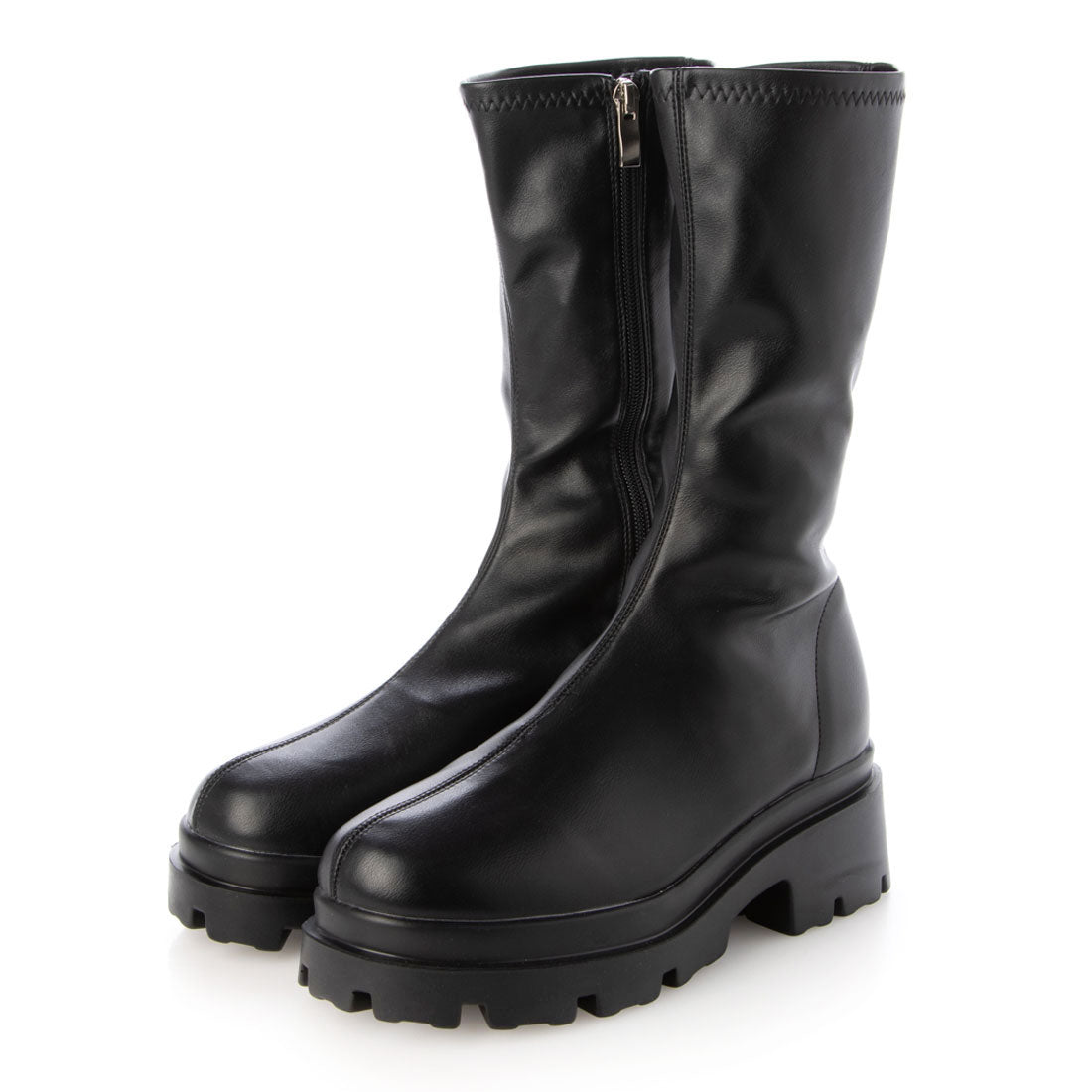 ヴィヴィアン VIVIAN 厚底ストレッチミドルブーツ (ブラック) ブラック