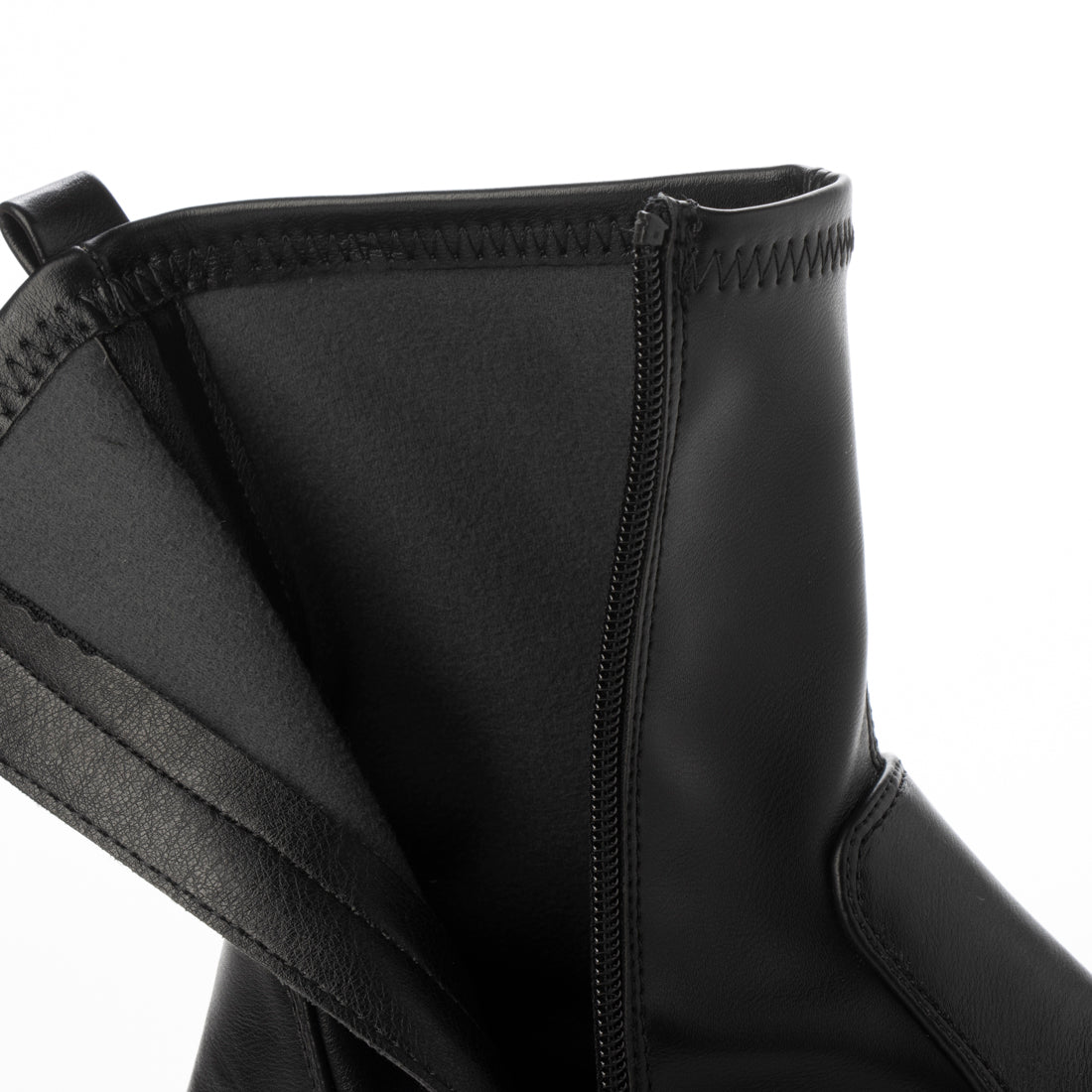 ヴィヴィアン VIVIAN 厚底ブラックソールストレッチショートブーツ (ブラック) ブラック