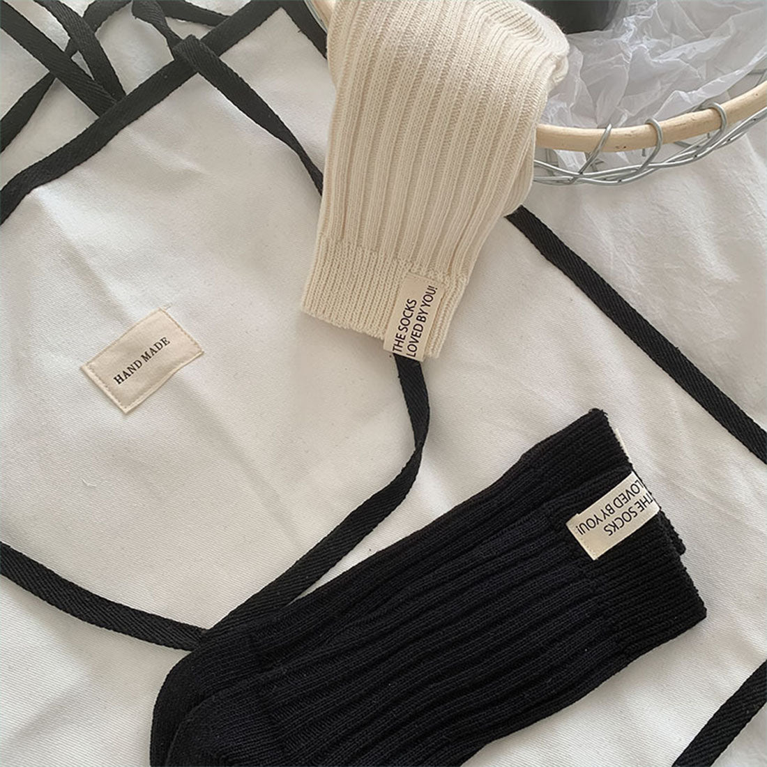 ヴィヴィアン VIVIAN バックタグリブソックス (ブラック) ブラック