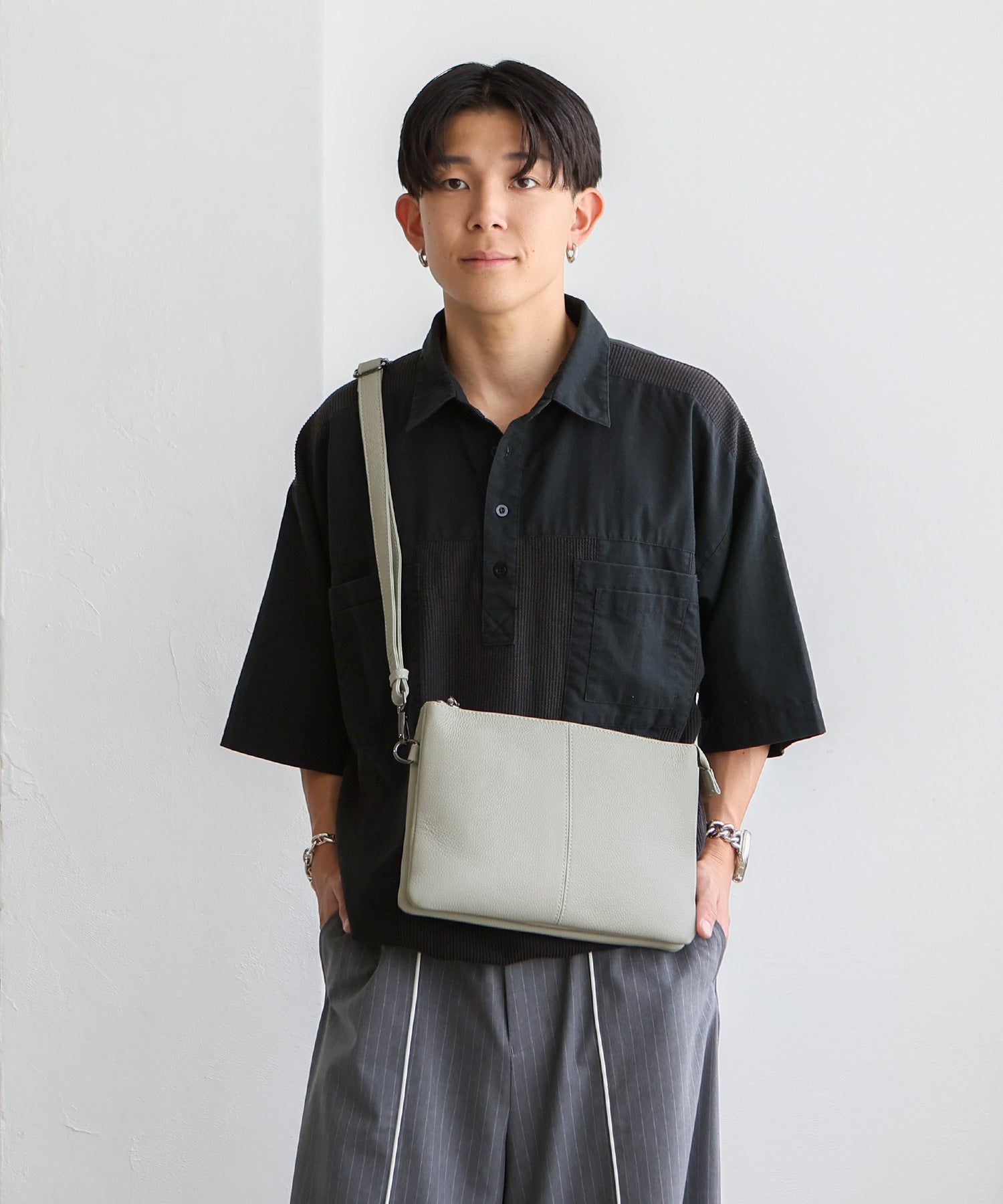 ヴィータフェリーチェ VitaFelice 本革2wayショルダーバッグ (LGRAY) LGRAY