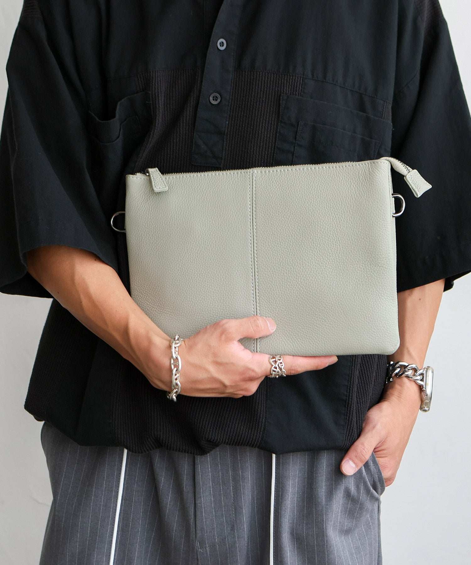 ヴィータフェリーチェ VitaFelice 本革2wayショルダーバッグ (LGRAY) LGRAY