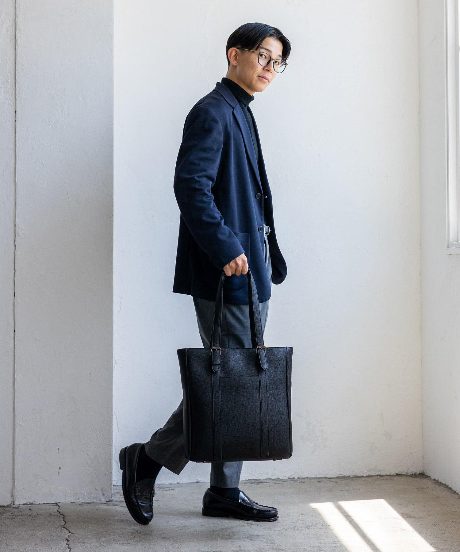 ヴィータフェリーチェ VitaFelice ベルトハンドルビジネストートバッグ (BLACK) BLACK