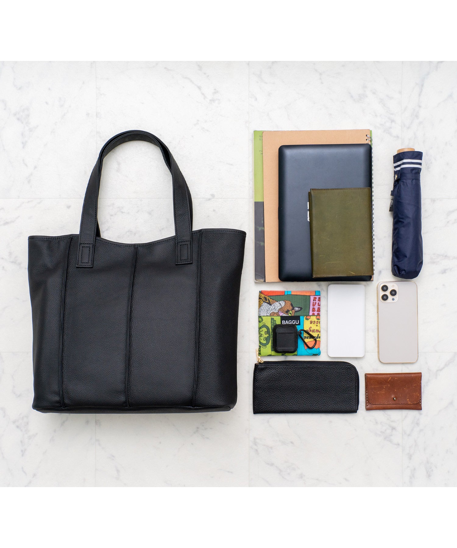 ヴィータフェリーチェ VitaFelice 【本革/カウレザー】シンプルファスナートートバッグ (ブラック) ブラック