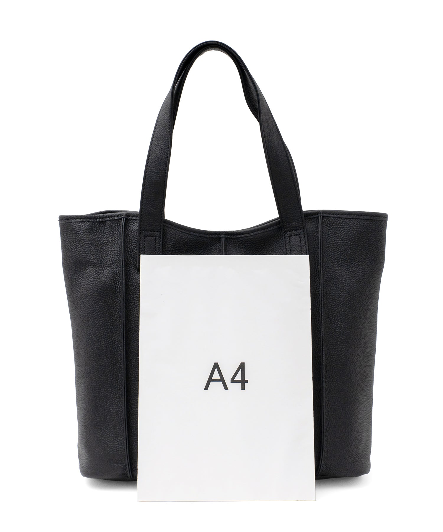 ヴィータフェリーチェ VitaFelice 【本革/カウレザー】シンプルファスナートートバッグ (ブラック) ブラック