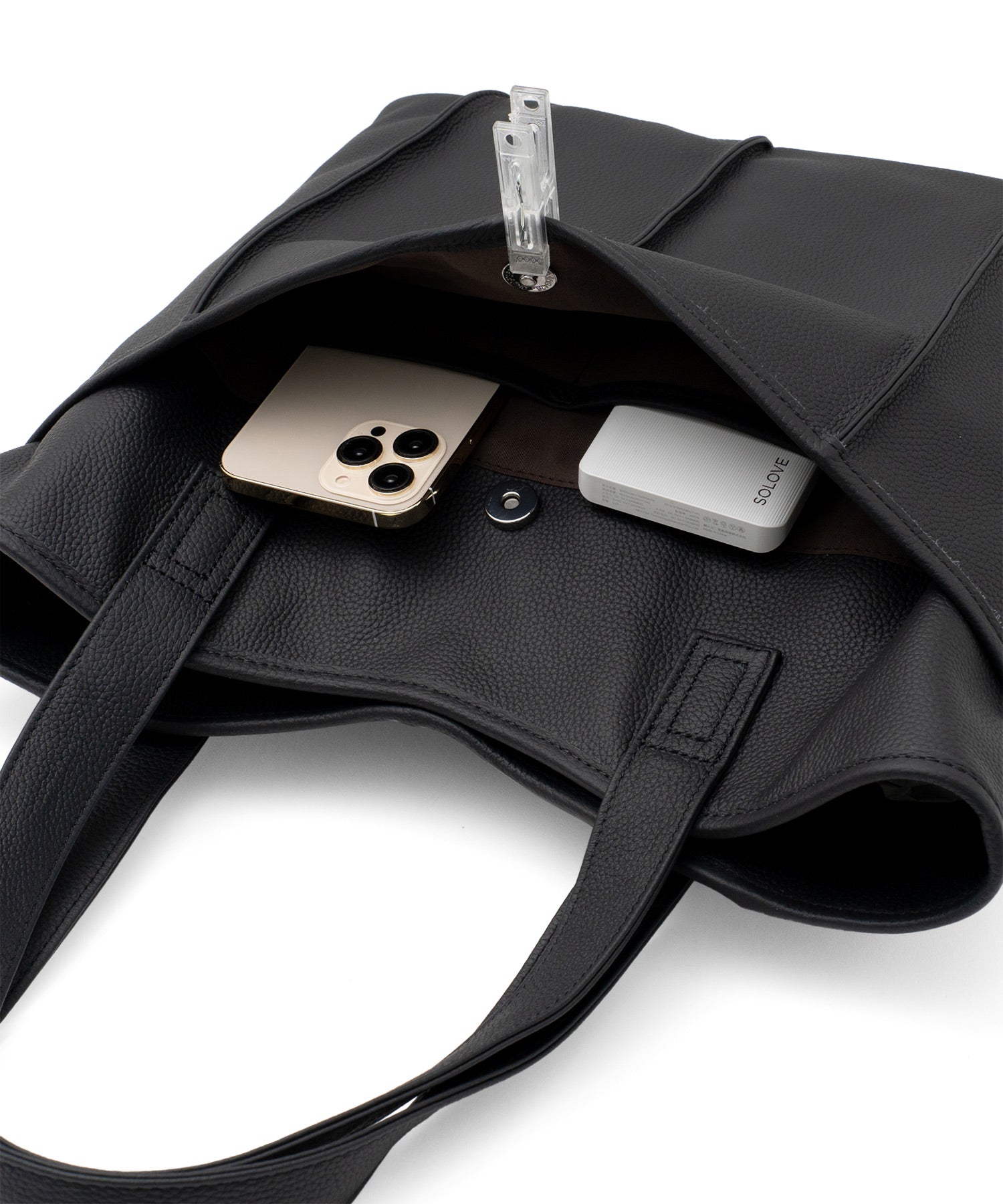 ヴィータフェリーチェ VitaFelice 【本革/カウレザー】シンプルファスナートートバッグ (ブラック) ブラック