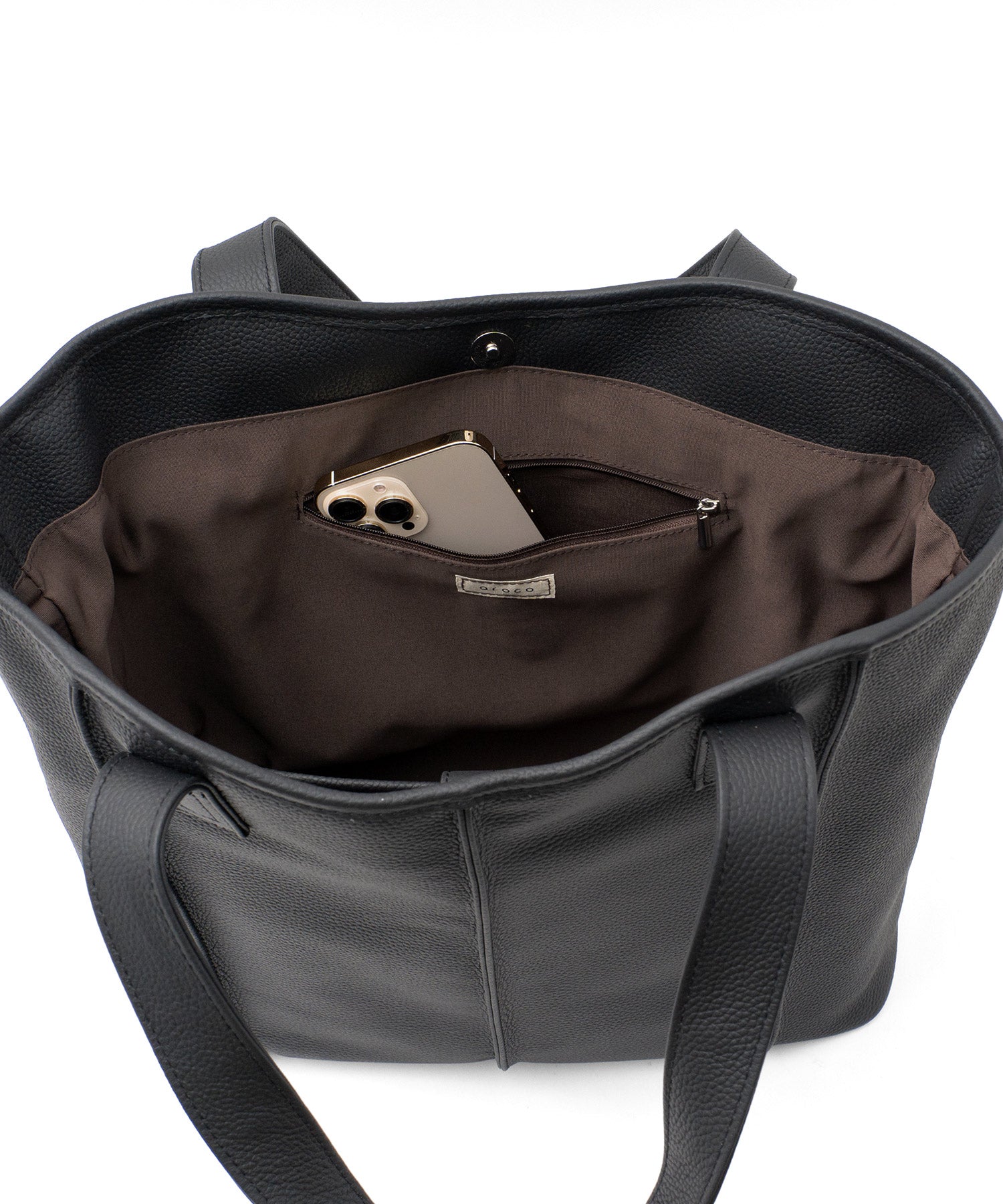 ヴィータフェリーチェ VitaFelice 【本革/カウレザー】シンプルファスナートートバッグ (ブラック) ブラック