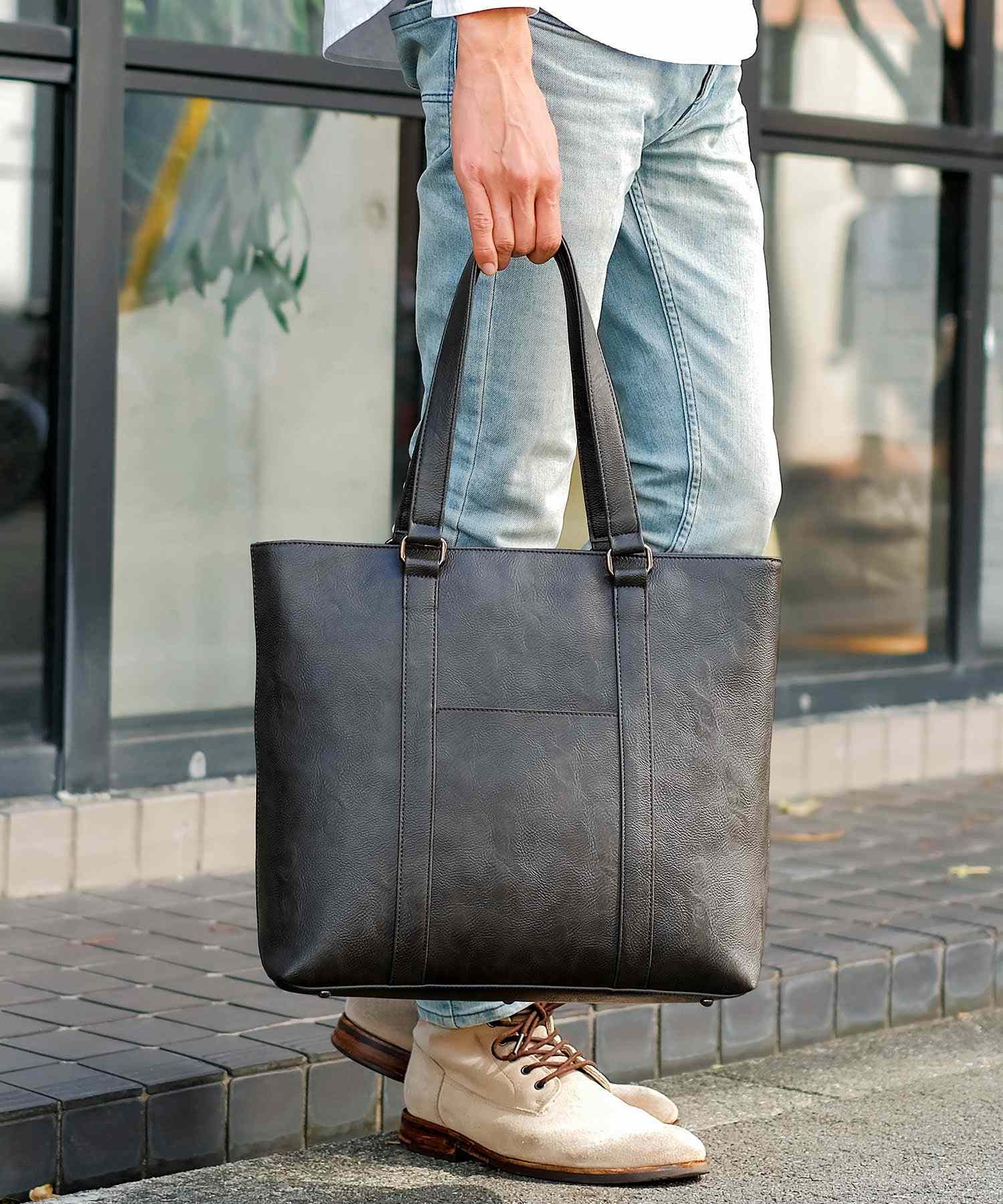 ヴィータフェリーチェ VitaFelice トートバッグ メンズ A4 ノートPC収納 自立 肩掛け 通勤通学 ビジネスバッグ カッチリ フェイクレザーバッグ 秋冬