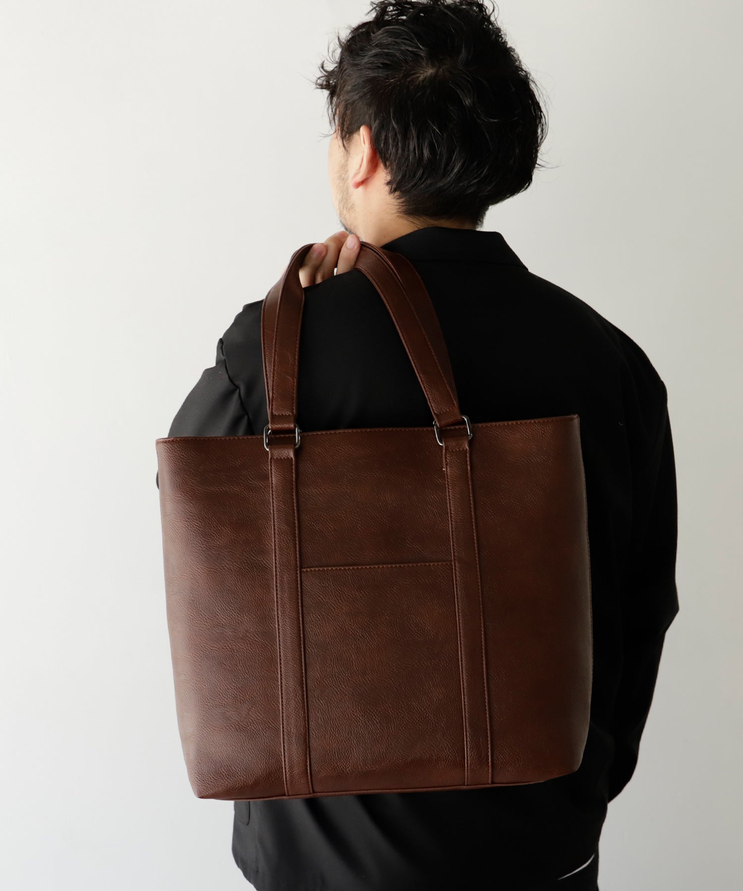 ヴィータフェリーチェ VitaFelice トートバッグ メンズ A4 ノートPC収納 自立 肩掛け 通勤通学 ビジネスバッグ カッチリ フェイクレザーバッグ 秋冬