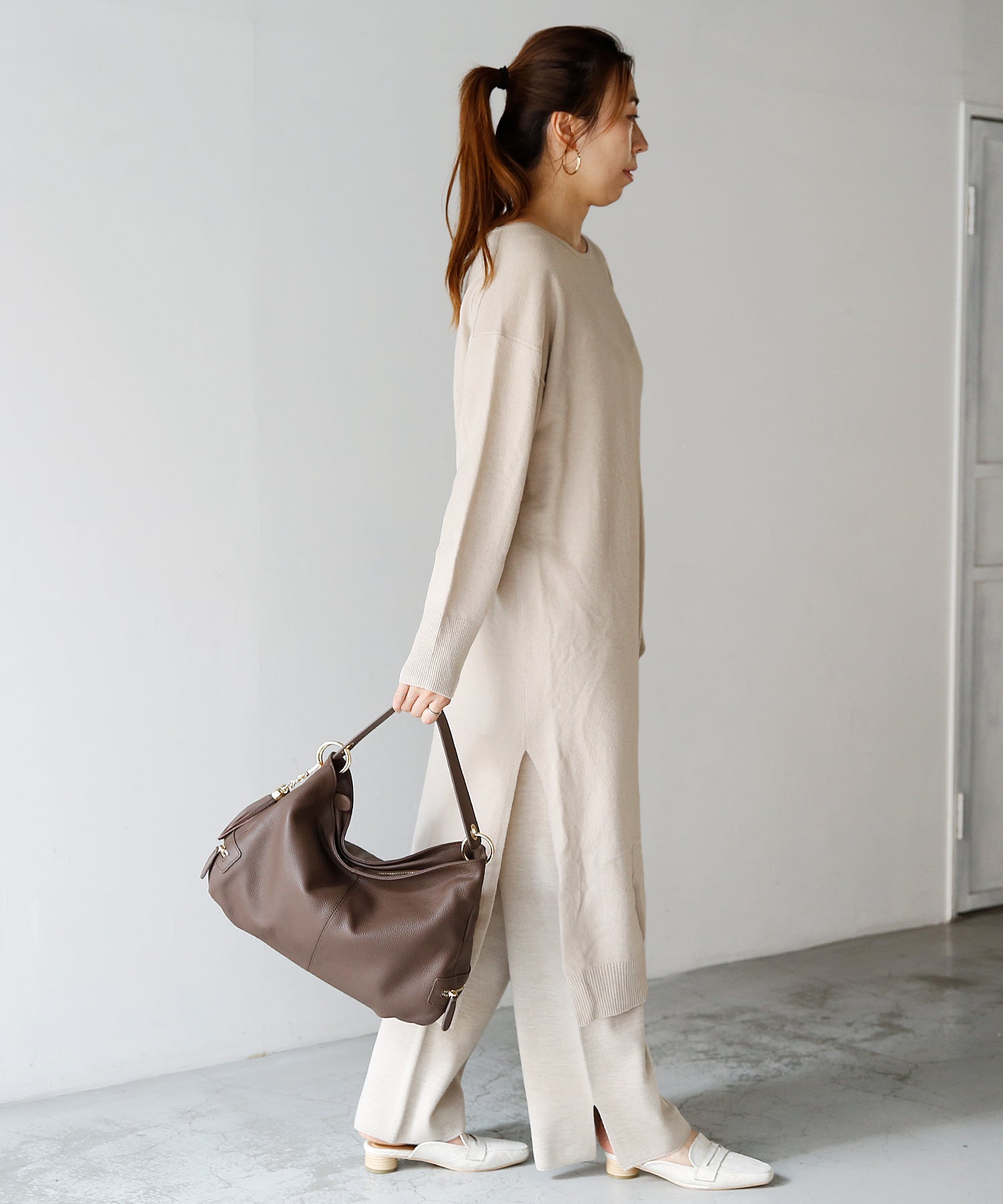 ヴィータフェリーチェ VitaFelice 【本革/カウレザー】2wayワンショルダーバッグ (グレーベージュ) GBE