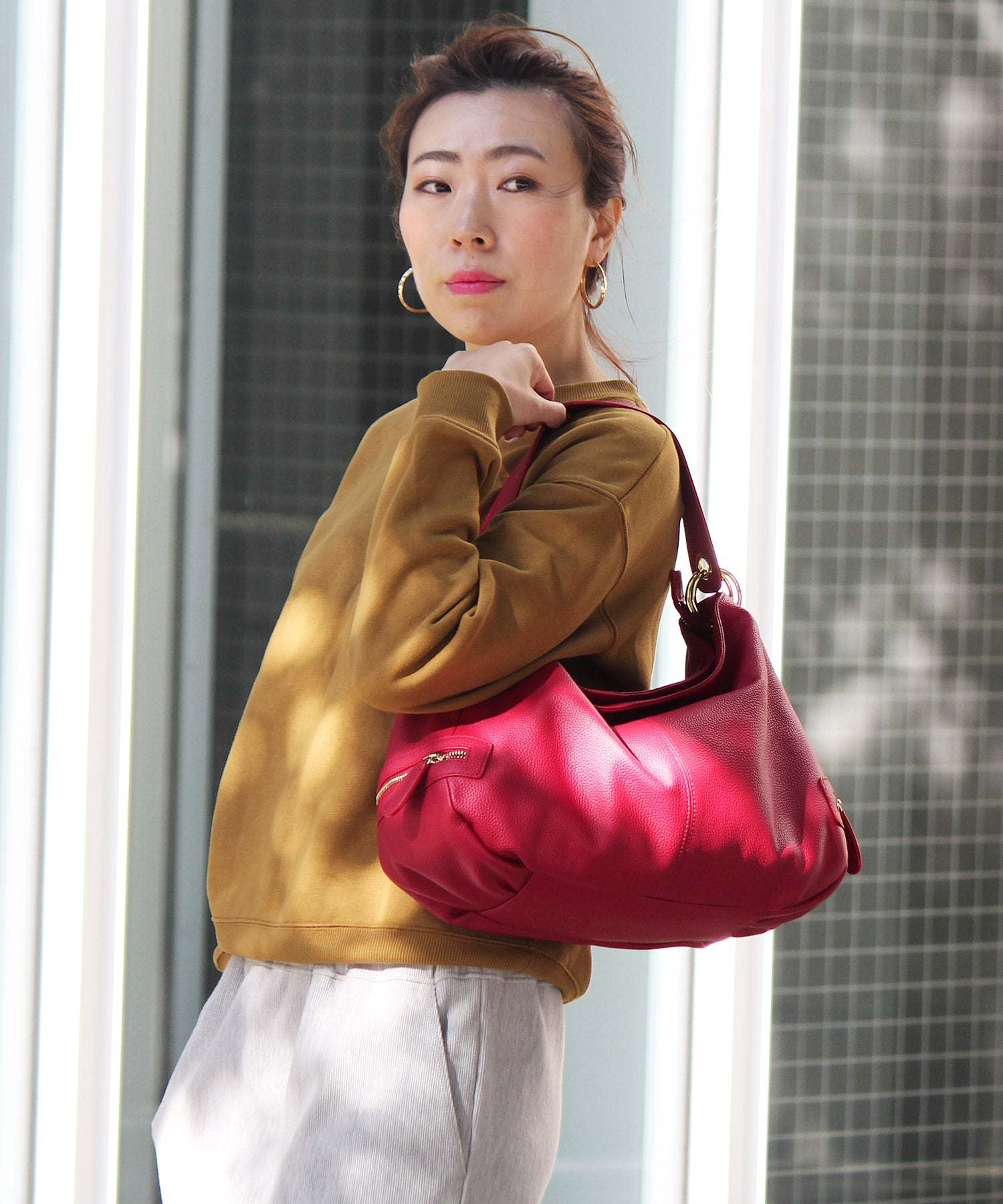 ヴィータフェリーチェ VitaFelice 【本革/カウレザー】2wayワンショルダーバッグ (グレーベージュ) GBE