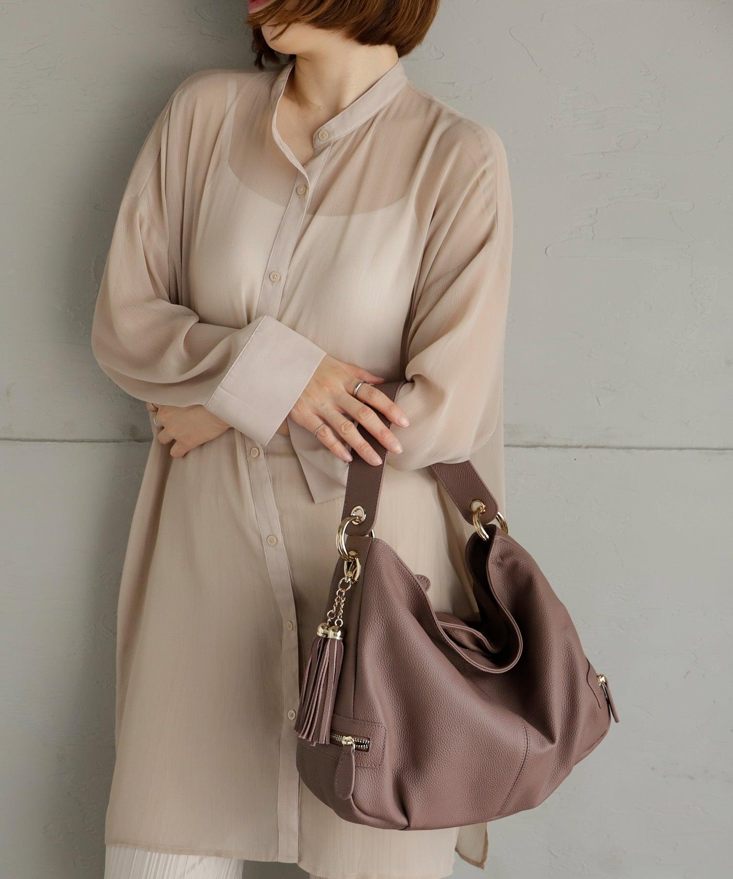 ヴィータフェリーチェ VitaFelice 【本革/カウレザー】2wayワンショルダーバッグ (グレーベージュ) GBE