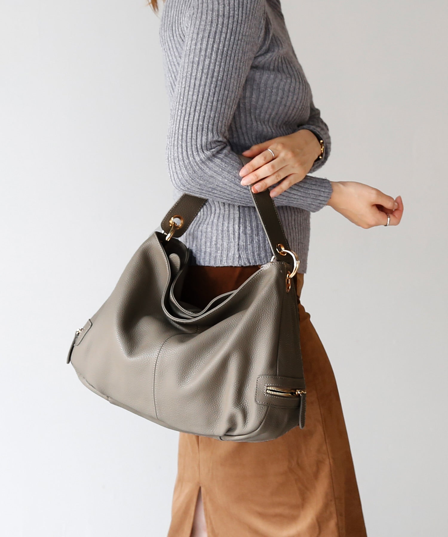 ヴィータフェリーチェ VitaFelice 【本革/カウレザー】2wayワンショルダーバッグ (グレーベージュ) GBE